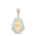 7/8CTW-DIA NK JESUS MENS CHARM Daisy Joyeria