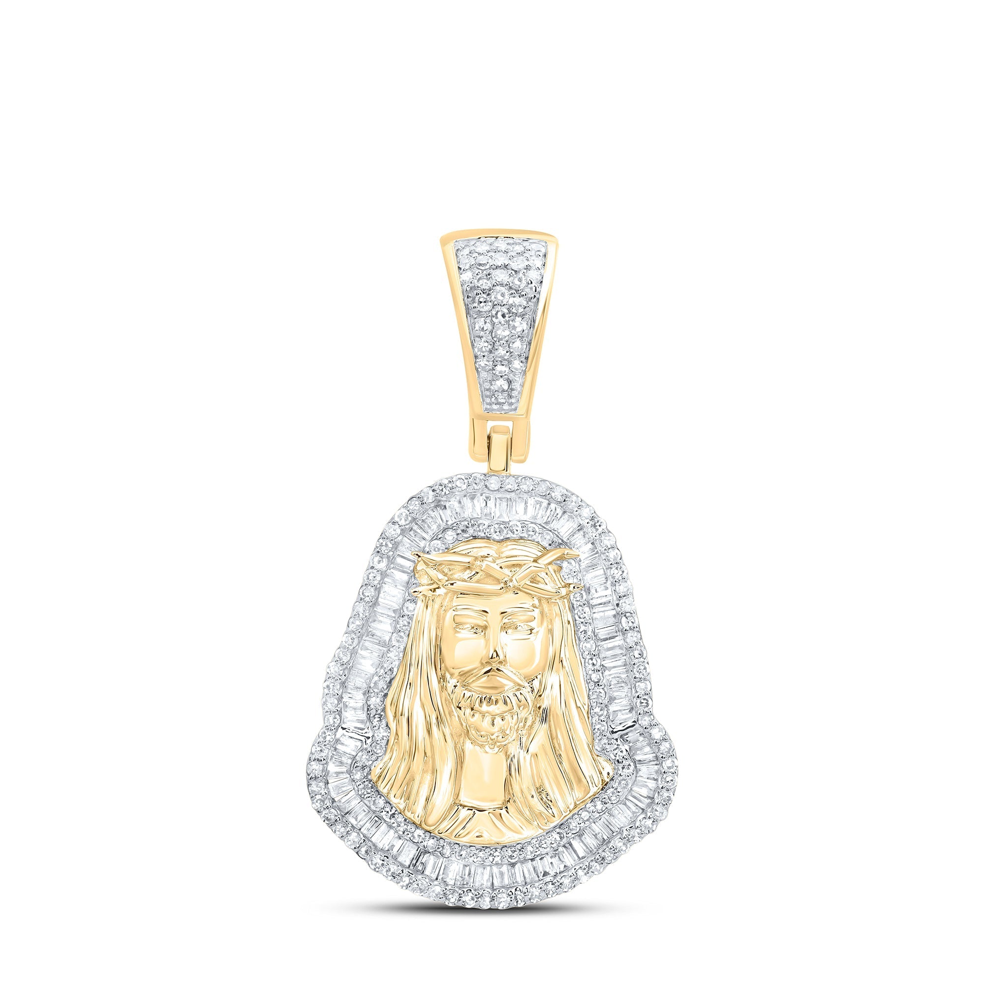 7/8CTW-DIA NK JESUS MENS CHARM Daisy Joyeria