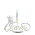 1CTW-NAT DIA NK "QUEEN" CROWN MENS CHARM Daisy Joyeria