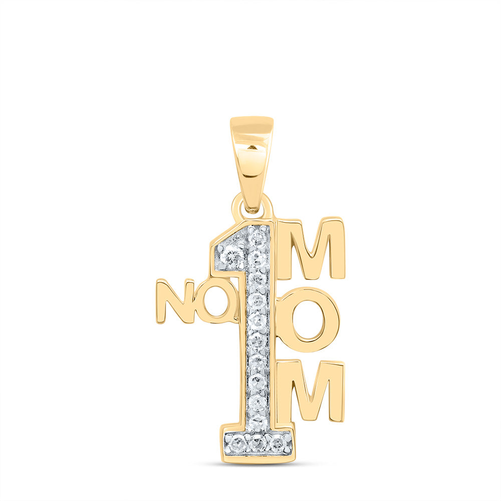 1/10CTW-DIA P1 GIFT "NO 1 MOM" PENDANT Daisy Joyeria