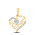 1/10CTW-NAT DIA NK GIFT BEST MOM HEART PENDANT Daisy Joyeria