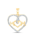 1/6CTW-NAT DIA P1 GIFT "MOM" HEART PENDANT Daisy Joyeria