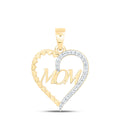 1/10CTW-NAT DIA P1 GIFT "MOM" HEART PENDANT Daisy Joyeria