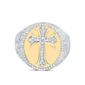 1 7/8CTW-DIA NK CROME CROSS MENS RING 10 Daisy Joyeria