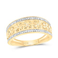 1/4CTW-DIA NK CROME CROSS MENS RING 10 Daisy Joyeria