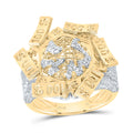 1CTW-NAT DIA NK WORLD MAP MEN'S RING 10 Daisy Joyeria