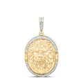 1CTW-DIA NK FASHION LION FACE OVAL MENS CHARM Daisy Joyeria