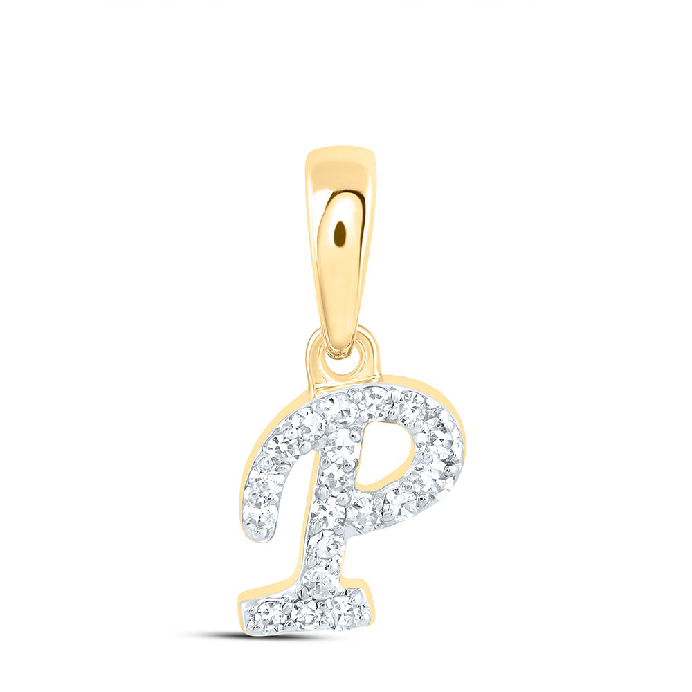 1/20CTW-DIA CN GIFT INITIAL "P" PENDANT Daisy Joyeria