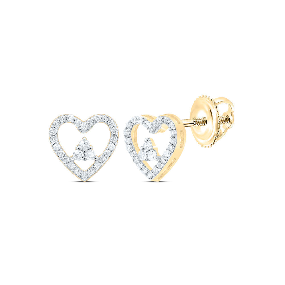 1/5CTW NAT DIA P1 GIFT HEART STUD EARRING Daisy Joyeria