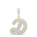 1/2CTW-DIA NK FASHION INITIAL "D" PENDANT Daisy Joyeria